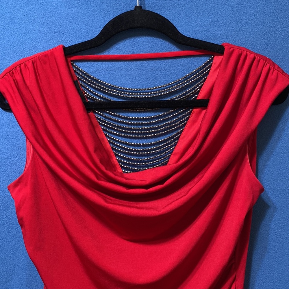 Very beautiful red blouse with open back by BCC size M used - Picture 2 of 12